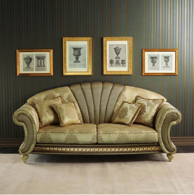 Sofa 2-seater couch design upholstery classic textile fabric bed function couches