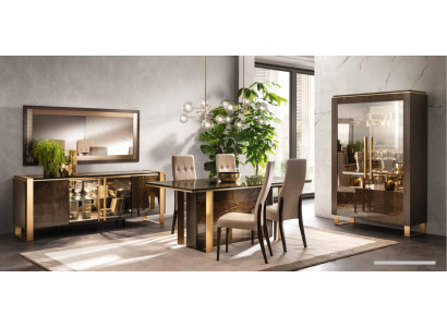 Modern dining room table + 6 chairs set group Italian style