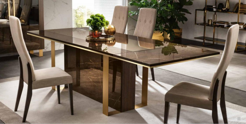 Modern dining room table + 6 chairs set group Italian style