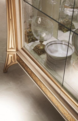 Display cabinet glass cabinet living room shelf baroque rococo real wood