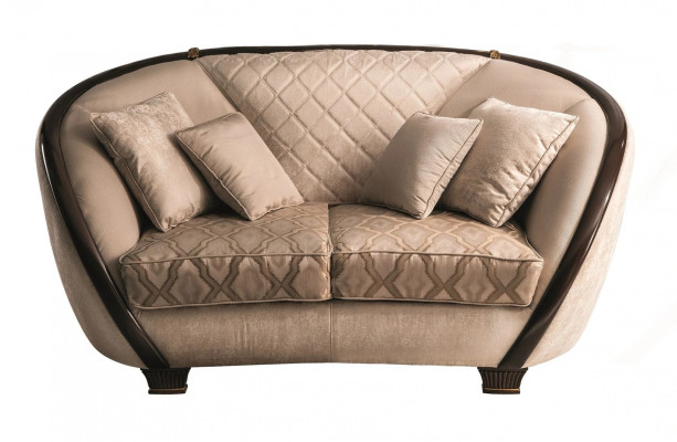 Living room fabric couch sofa 2-seater designer couches couch beige textile upholstery