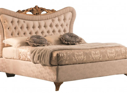 Beds Chesterfield Design Double Bed Furniture Upholstery Textile Beige 180x200 Bed
