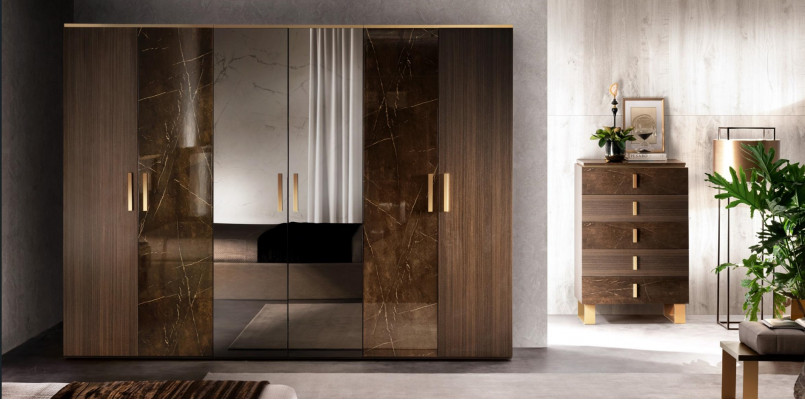Luxury Wardrobe Closet Designer High Gloss Furniture Living Wood New