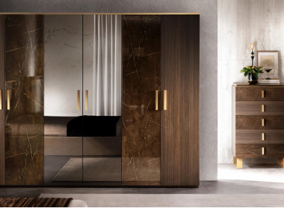 Luxury Wardrobe Closet Designer High Gloss Furniture Living Wood New