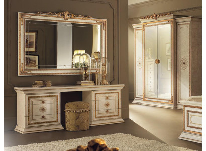 Dressing table with mirror luxury console dresser bedroom baroque rococo 2-piece.