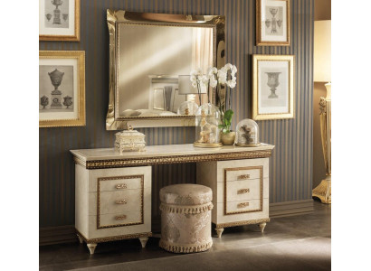 Makeup table mirror stool complete set dresser bedroom new baroque console