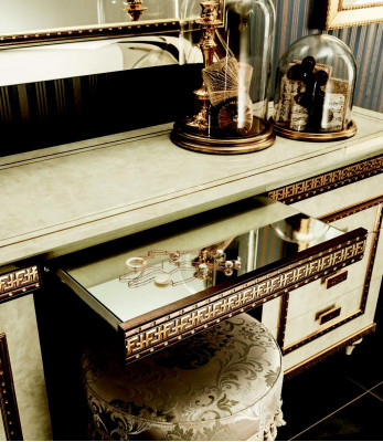 Makeup table mirror stool complete set dresser bedroom new baroque console