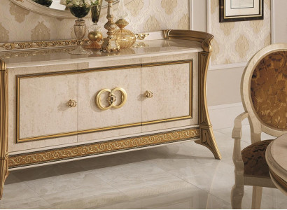 Designer chest of drawers, sideboard, dresser, shelf, wood cabinet, Italy, new