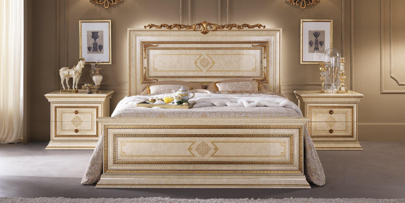 Double bed wooden hotel beds 180x200 furniture bedroom arredoclassic