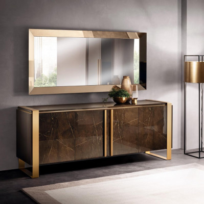 Console table sideboard with mirror luxury class furniture set console 2-piece wood new