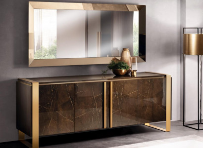Console table sideboard with mirror luxury class furniture set console 2-piece wood new