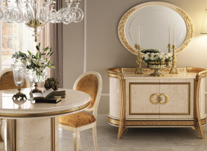 Baroque Style Furniture 2-piece Set Dresser with Mirror Luxury Wood Italian Furniture New