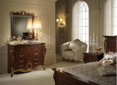 Console table chest of drawers with mirror furniture luxury set console 2-piece. Made in Italy