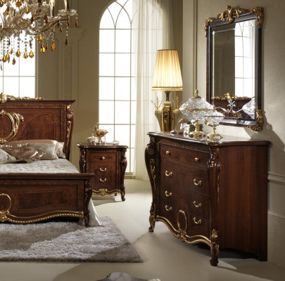Console table chest of drawers with mirror furniture luxury set console 2-piece. Made in Italy