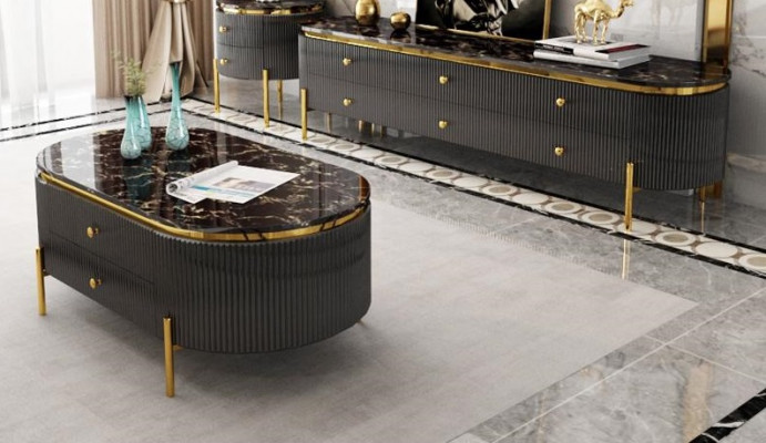 Living room furniture set designer living room sideboard coffee table side table 3-piece.