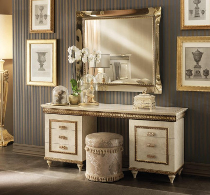 Makeup Table Mirror Complete Dresser Bedroom 2-Piece Console arredoclassic