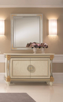 Mirror dresser cabinet chests sideboard bedroom set wood 2-piece furniture