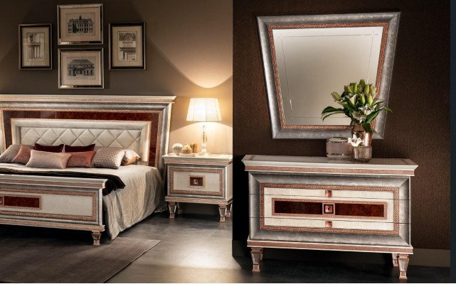 Elegant style furniture bedroom dresser cabinet classic sideboard with mirror