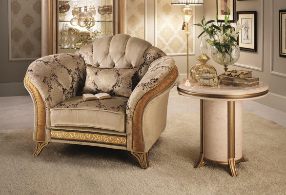 Classic Armchair TV Sofa 1-Seater Couch Designer Textile Upholstery New