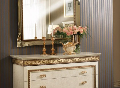 Wood Italian Furniture 2-piece Set Furniture Style Baroque Luxury Dresser with Mirror New