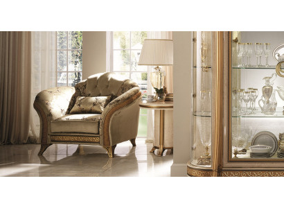 Living room luxury armchair hotel upholstery classic single-seater beige arredoclassic