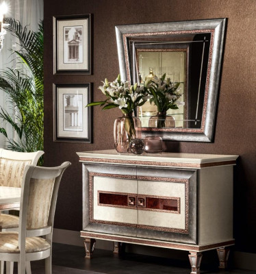 Console table, sideboard with mirror luxury furniture set console 2-piece. Made in Italy