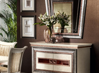 Console table, sideboard with mirror luxury furniture set console 2-piece. Made in Italy