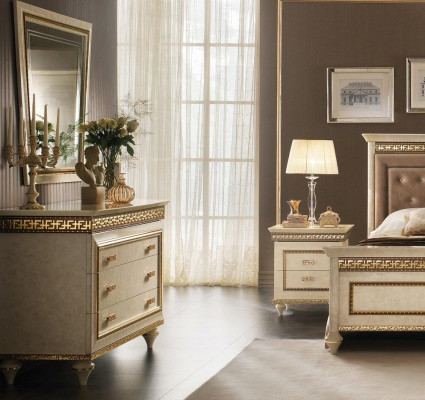 Mirror Chest Cabinet Chests Bedroom Set Wood Classical Style 2-piece.