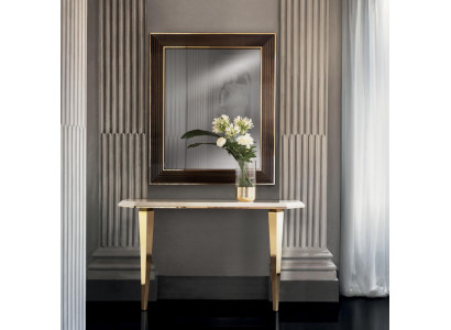 Wood Italian furniture console table mirror sideboard 2-piece set arredoclassic