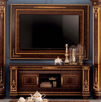 Living wall cabinet showcase TV sideboard cabinet wall rococo design baroque