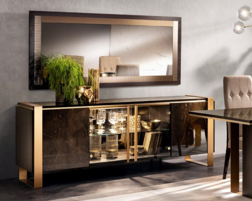 Designer dresser sideboard side low board cabinet living room shelf luxury metal