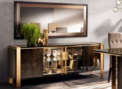 Designer dresser sideboard side low board cabinet living room shelf luxury metal