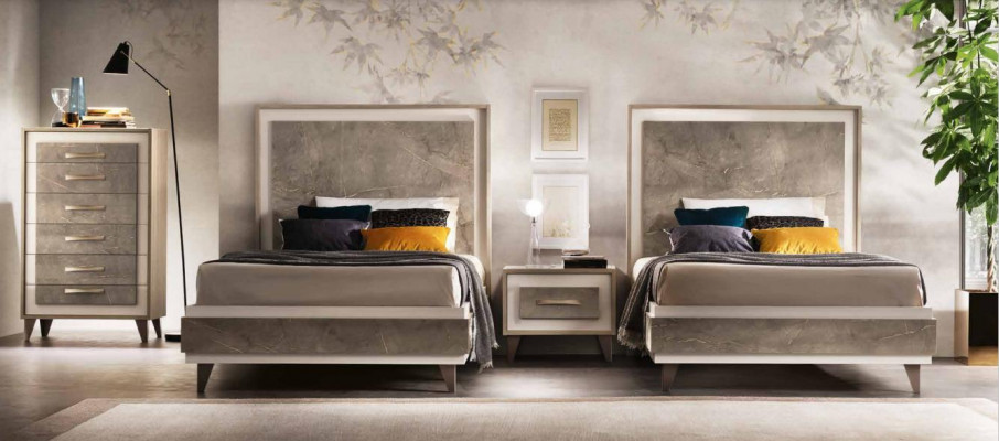 Italian furniture designer bedroom nightstands bed 3-piece set beds