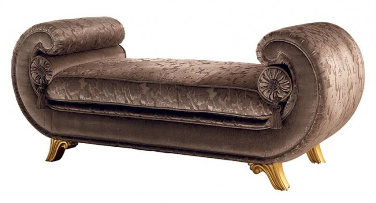 Living room lounge furniture classic design sofa brown fabric chaise longue new