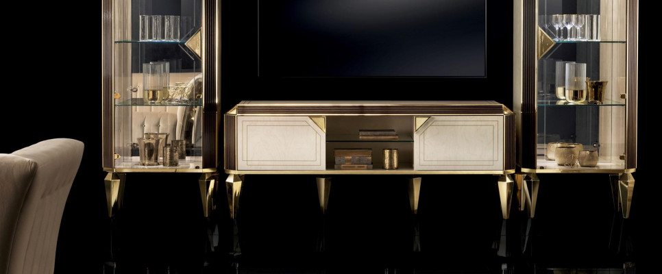 Designer RTV TV sideboard cabinet side low cupboard shelf luxury living room board