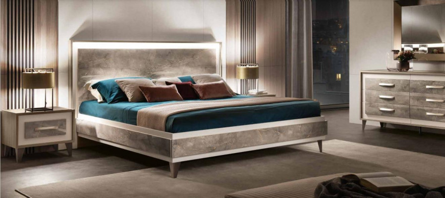 Arredoclassic Italian Bedroom Furniture Design Set Bed Nightstand