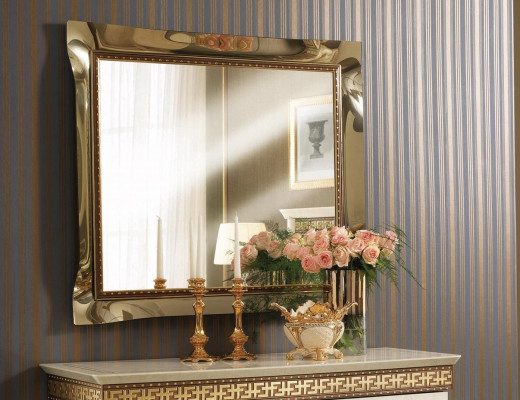 Mirror, wall mirror, baroque, rococo, hallway, living room, bathroom, wood, glass, design