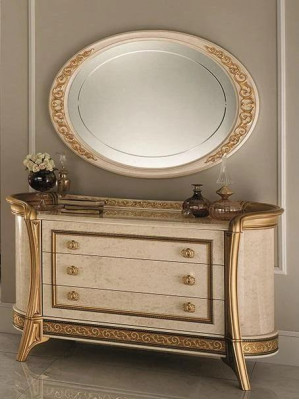 Design mirror wall mirror wood frame hanging mirror luxury Italian furniture