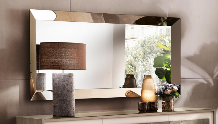 Wall mirror wooden frame golden mirror wall mirror hanging mirror living room new