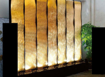 Water Walls XXL Decoration Stainless Steel Divider Custom-Made LED Water Wall