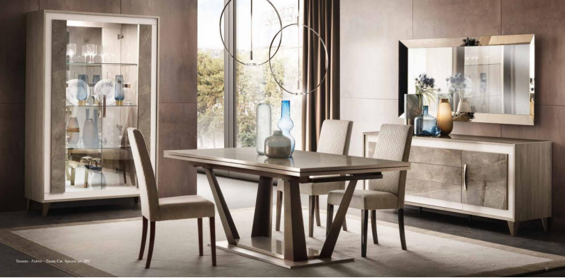 Classic design dining table Italian style furniture tables light brown