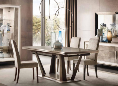 Classic design dining table Italian style furniture tables light brown