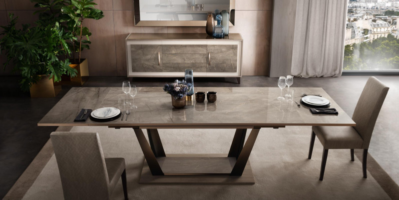Dining table set for dining room and living room, wood design tables, 200x102/294cm
