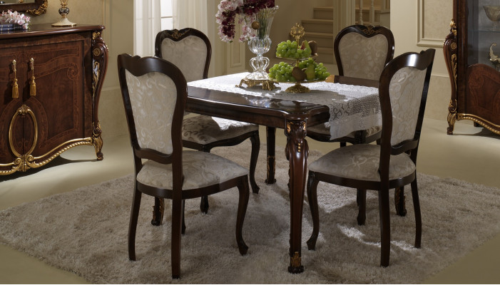 Design 4x chairs armchair set chair group dining room ensemble wood arredoclassic