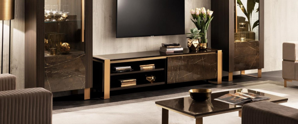 Designer TV sideboard cabinet side low board shelf room luxury living