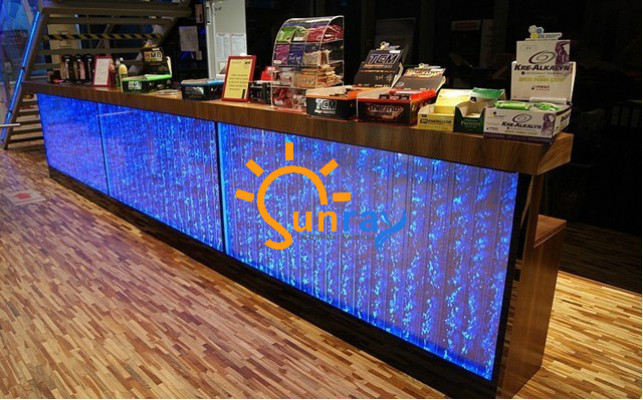 Counter shelf bar water wall pillar illuminated water walls bar counter