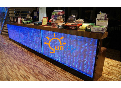Counter shelf bar water wall pillar illuminated water walls bar counter