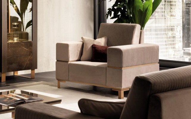 Design luxury armchair chair sofa 1-seater TV lounge chaise sofa arredoclassic