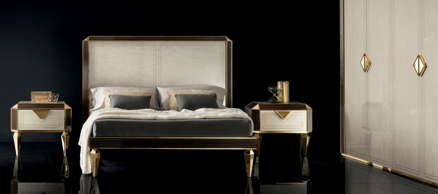 Bed Beds Hotel Luxury Designer Double Marriage Bedroom Beige arredoclassic