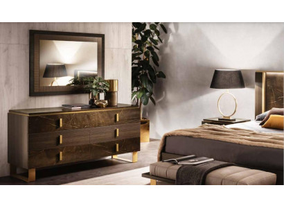 Console table, chest of drawers with mirror, luxury furniture set, 2-piece console. Manufactured